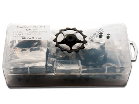 BD-JW05,13T,steel ball bearing,Derailleurwieltje, roue de dérailleur, guide pulley, jockey wheel,Shimano, Sram, 2200
2300, Claris, Sora 3300,3400,R3000,R3030, Tiagra 4400,4500,4600,4700, 105-5500,5501,5600,5700, Ultegra ,500,6503,6600,6603,6700,6703, Dur