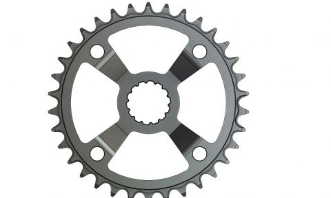 34T Narrow Wide Chainring for Bosch cx Hyperglide+ Compatible, Black Anodized